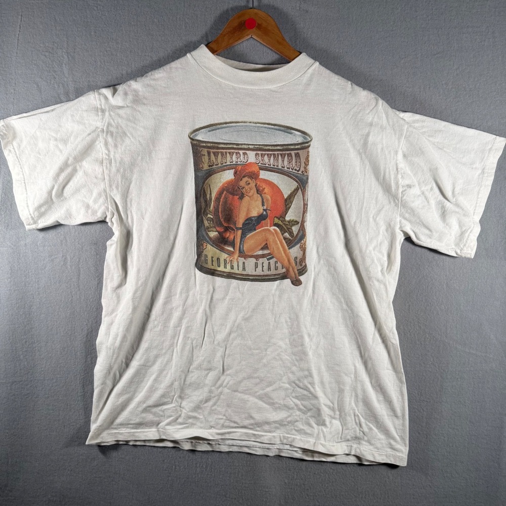 Vintage 1996 Lynyrd Skynyrd Georgia Peaches T-Shirt Winterland White XL 23x29